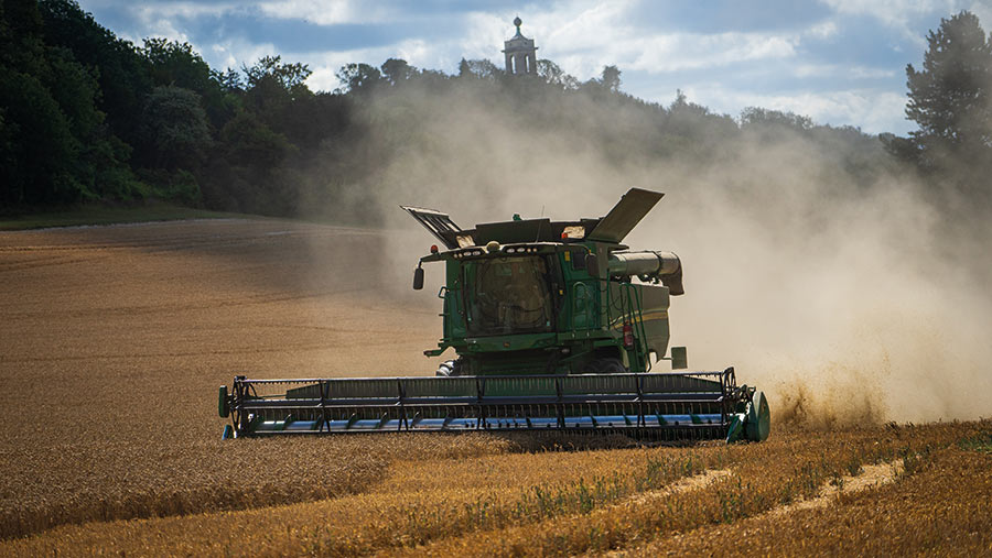 Combine in field