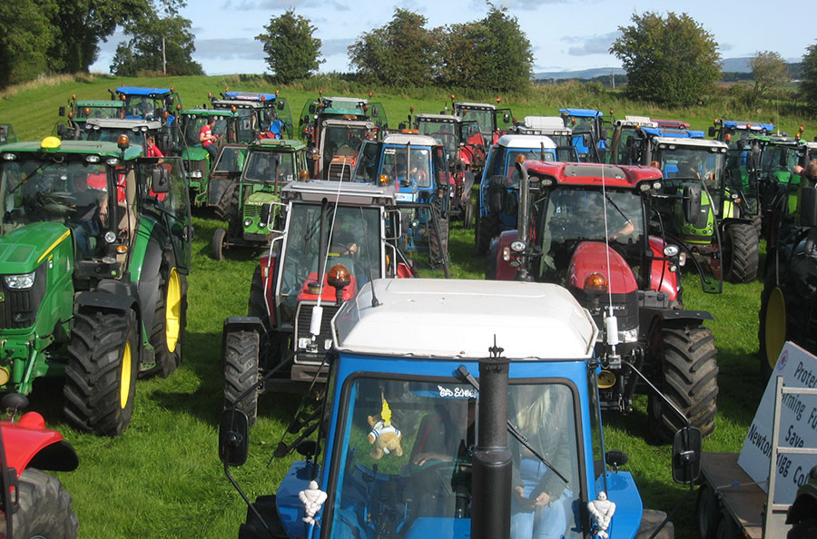 Tractors line up