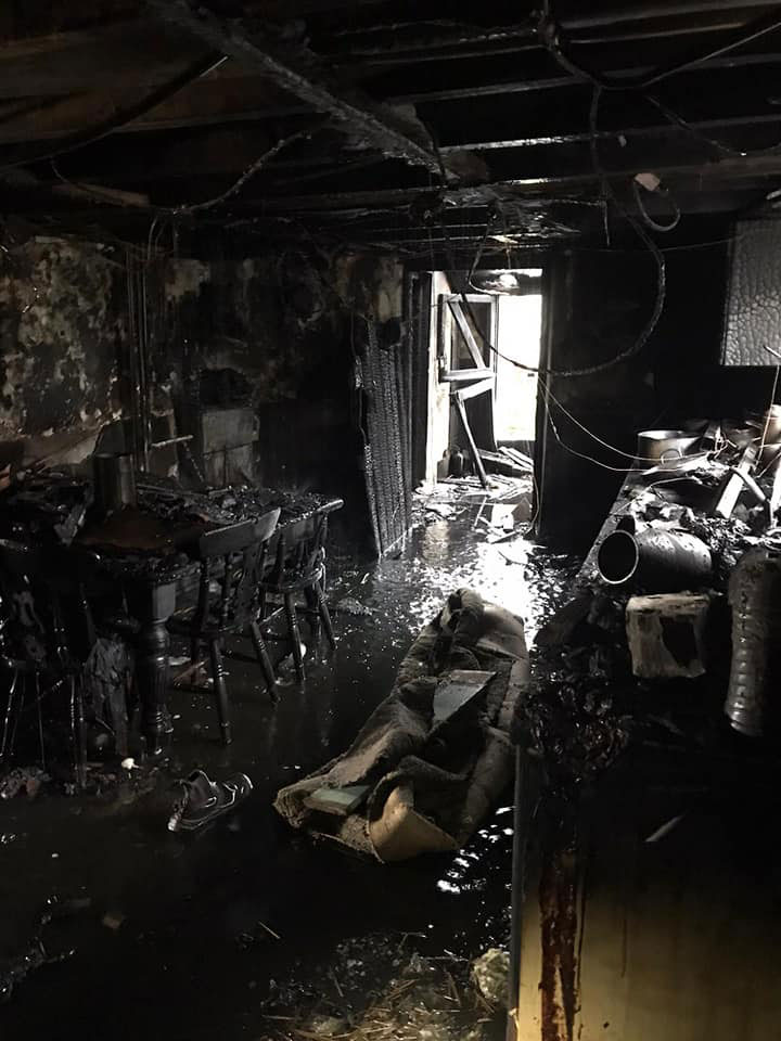 Fire damage at Brent House Farm