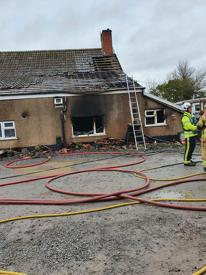 Fire damage at Brent House Farm