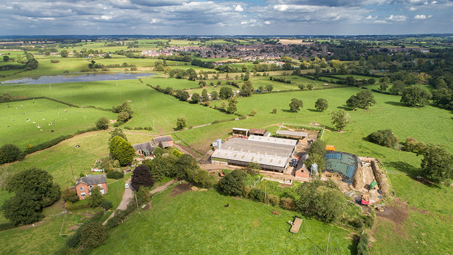 Aerial view of Plardiwick Farm 