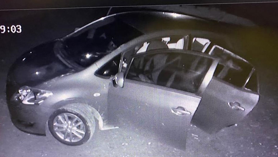 CCTV footage of the suspects' car