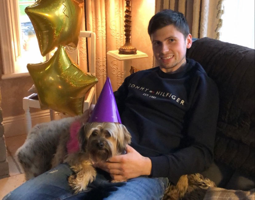 Ian Beacom with his dog