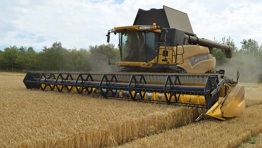 Harvesting spring barley