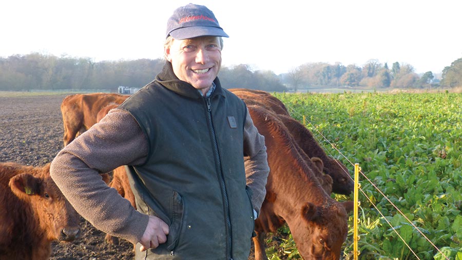 Richard Evans with cattle