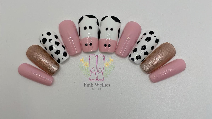 Selection of farming-themed press-on nails