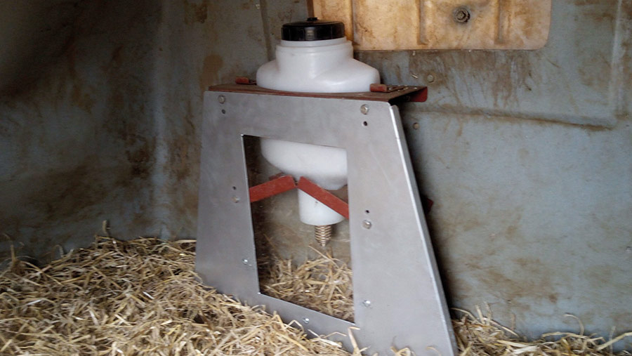 A creep feeder at an outdoor pig farm in Norfolk