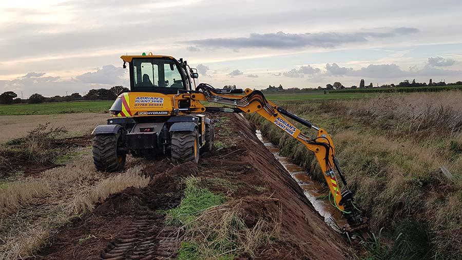 JCB-Hydradig at work in field