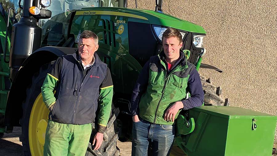 Two farmers with tractor