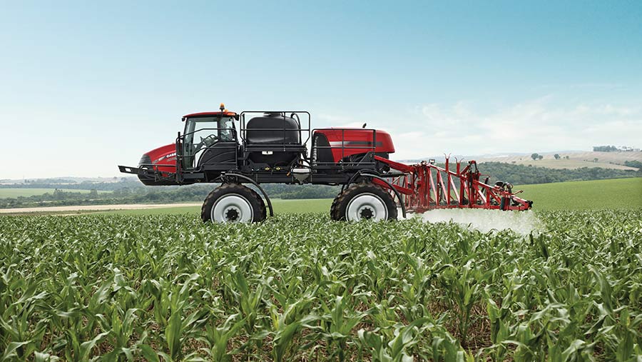 The first iteration of Greeneye’s spot-spraying system will be fitted to a Case-IH Patriot sprayer this year © Case-IH