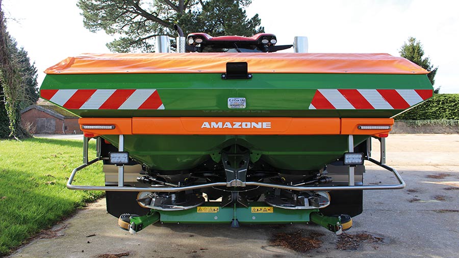 Front of the Amazone spreader
