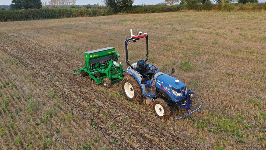 automated tractor in field