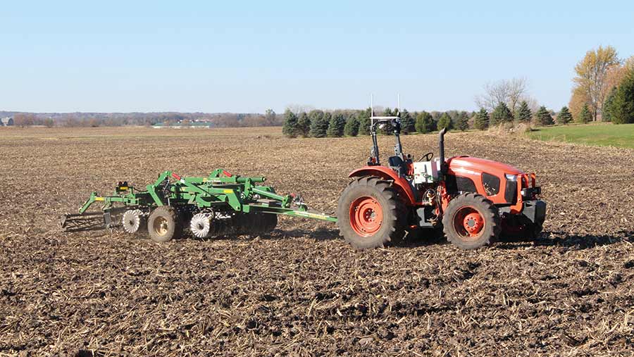 automated tractor in field