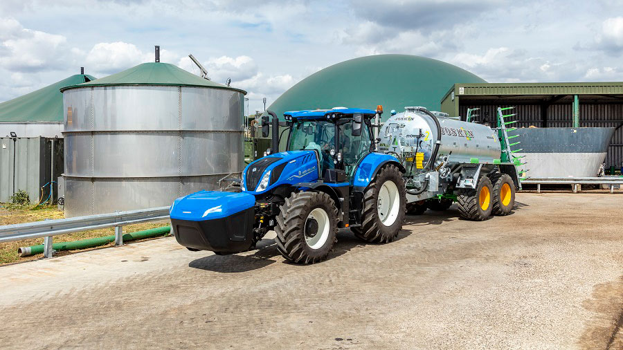 Tractor with storage box at the front