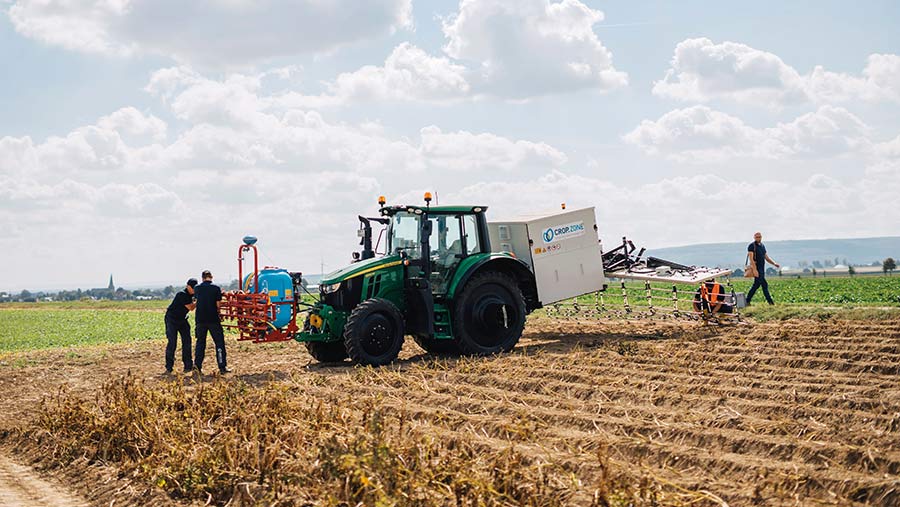 12m machine in a seed potato crop