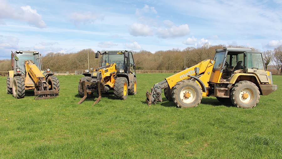 The three telehandlers