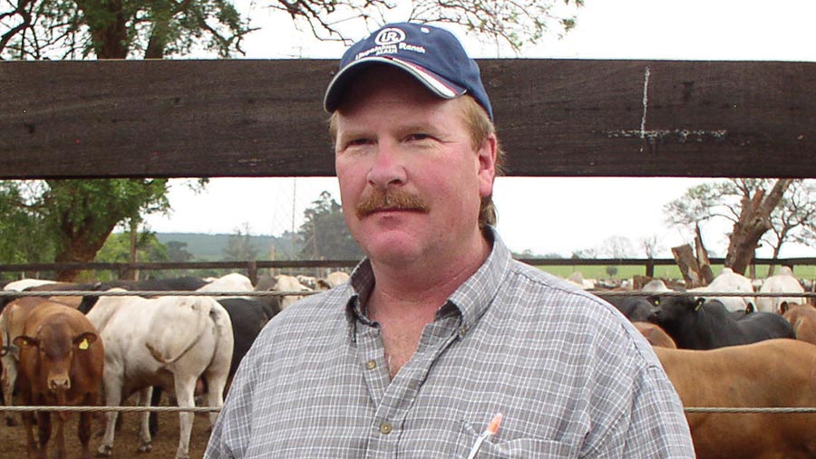 Rick Funston with cattle