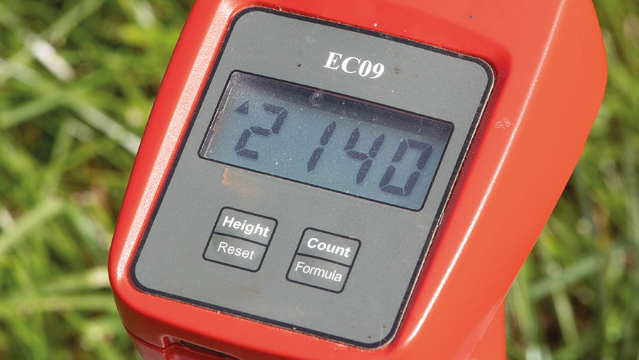 Digital display scren of a grass plate meter