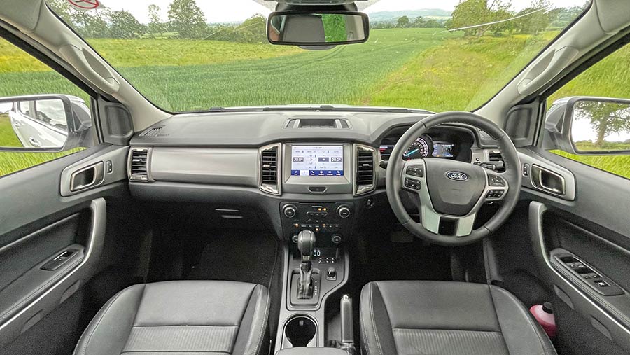 The interior of the Ford Ranger Limited