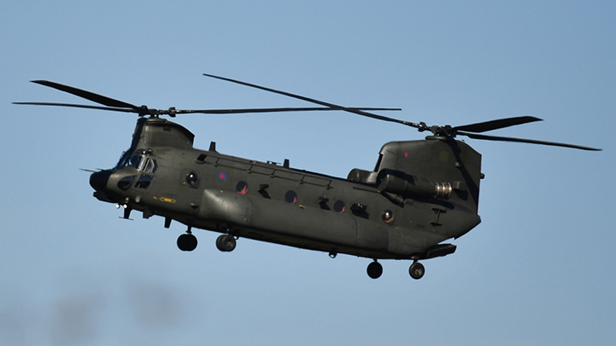 An RAF Chinook helicopter © Pool/Reuters/Adobe Stock