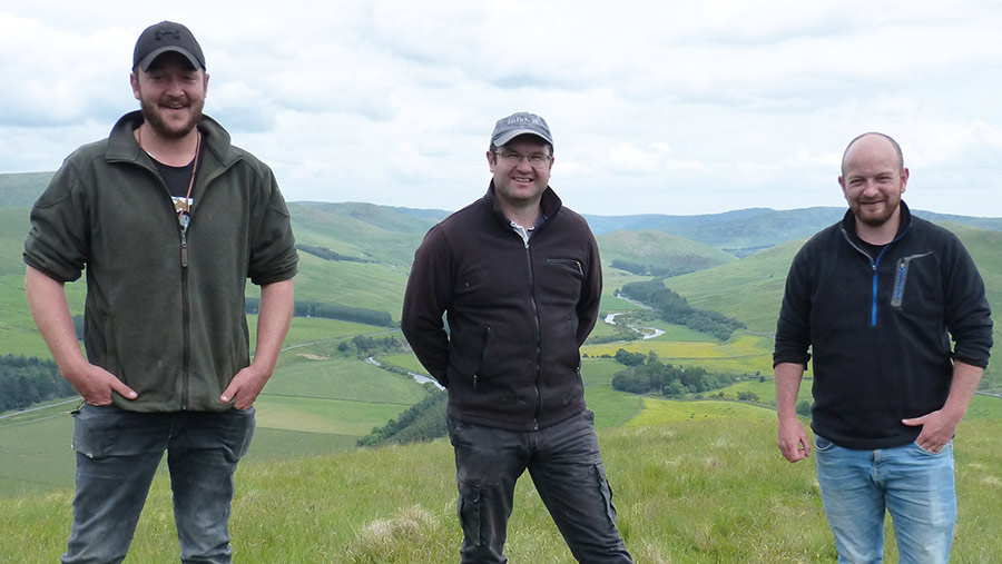 Callum (left) and Duncan Hume (right) with Sion Williams (centre)