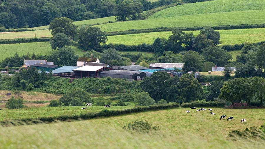 Devon farming landscape