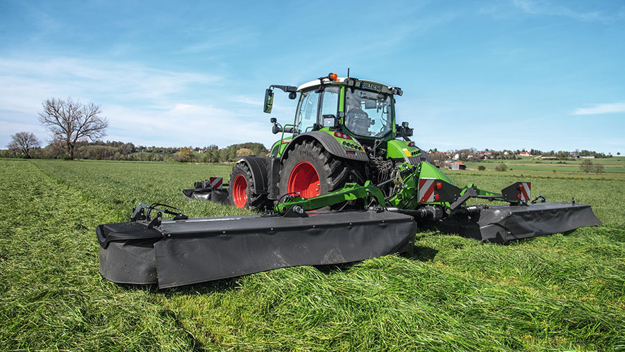 Fendt mower in field