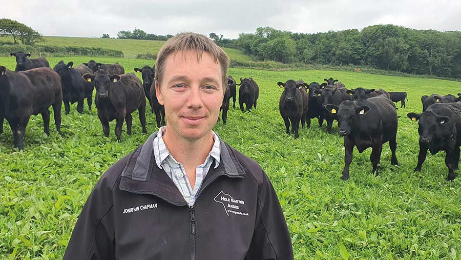 Jonathan Chapman in field with cows