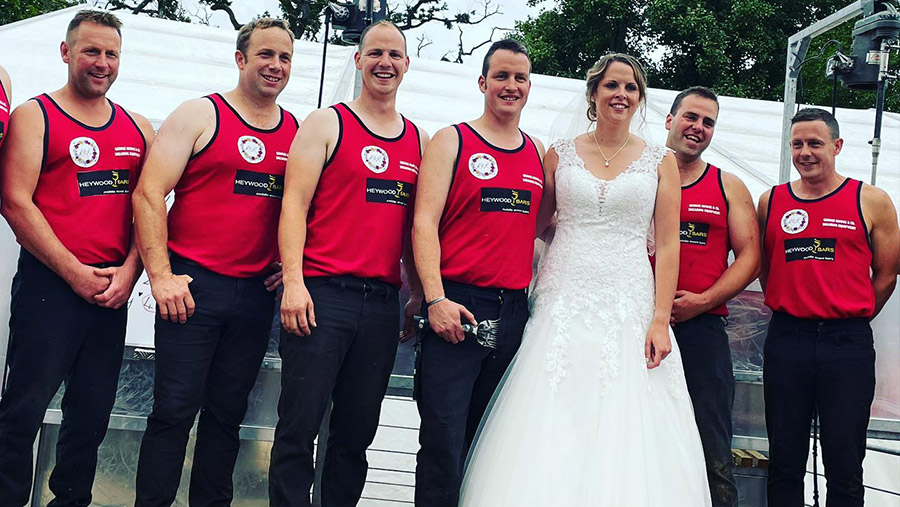 Richard Burrow and wife Kimberley with the shearers