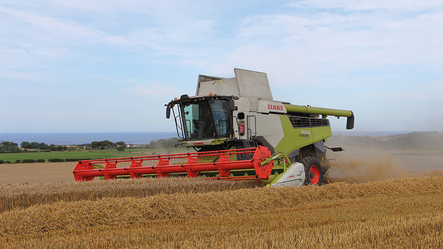 Claas Lexion 7500 combine in the field