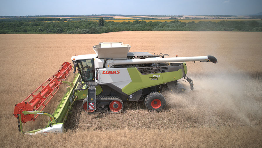 Claas Vario combine in field