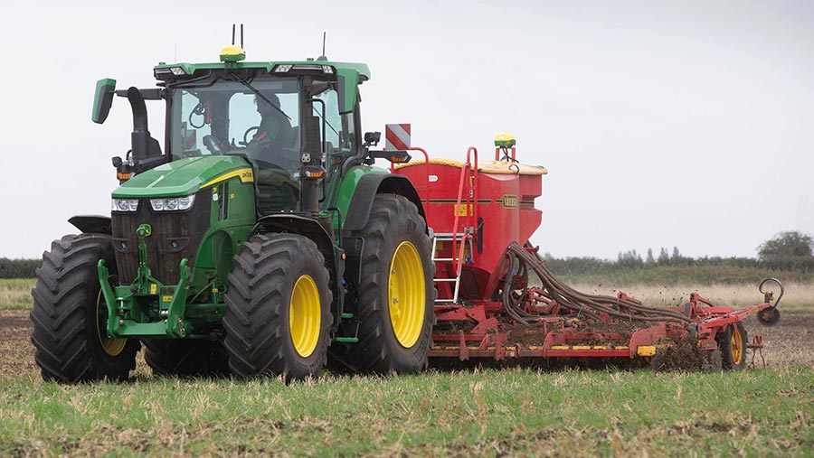 Drilling winter wheat