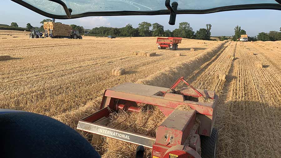 Baling straw bales