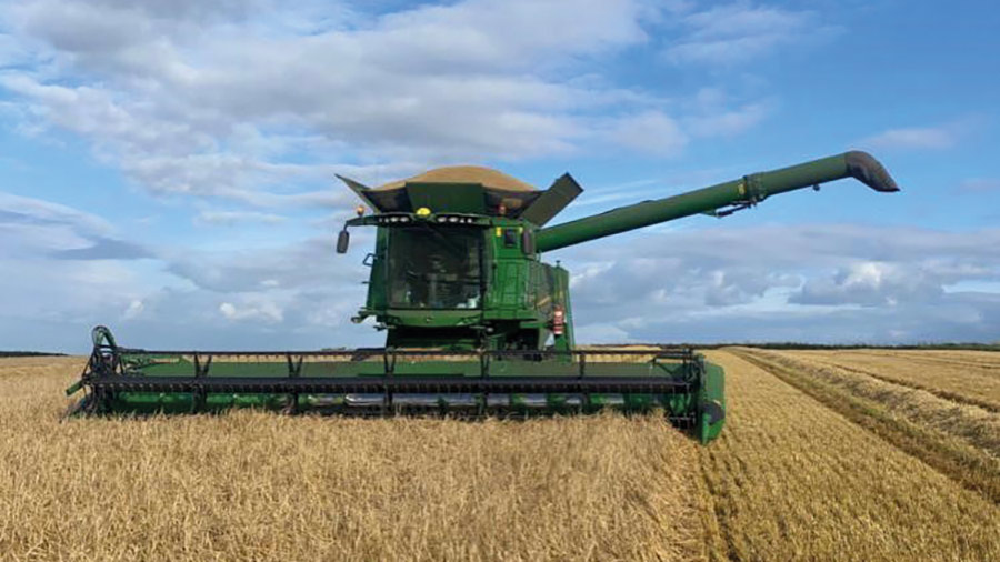 Harvesting barley at East Farm, Codford St Mary, Wiltshire © Josh Stratton