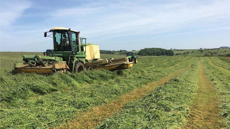 Harvesting herbal ley silage © James Small