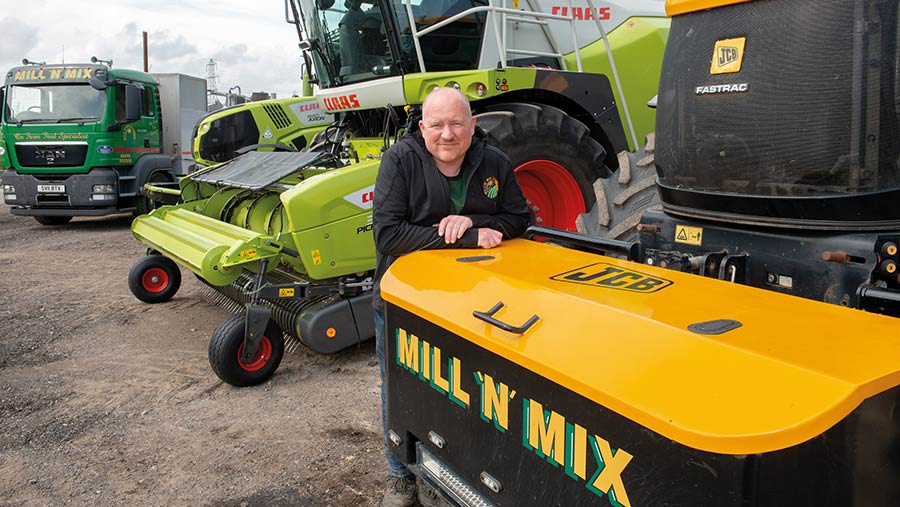 John Fraser with machinery