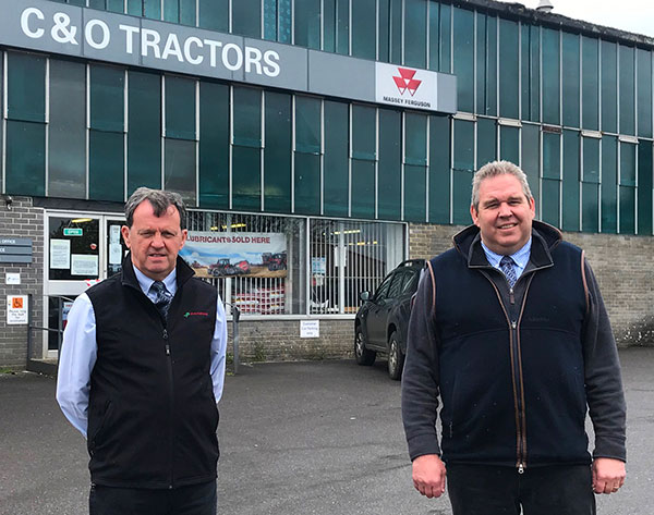 C&O Tractors' Joe Bell (left) and Andy Coles outside the dealership