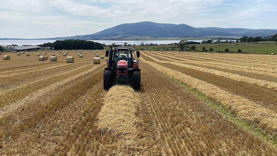 Winter barley straw baling