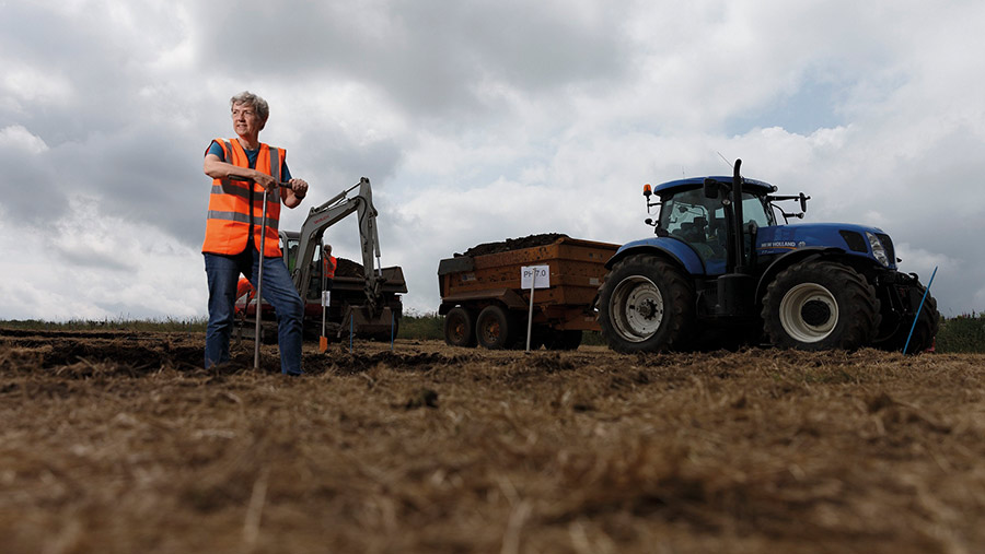 Professor Christine Watson at the Woodlands Field site © SRUC