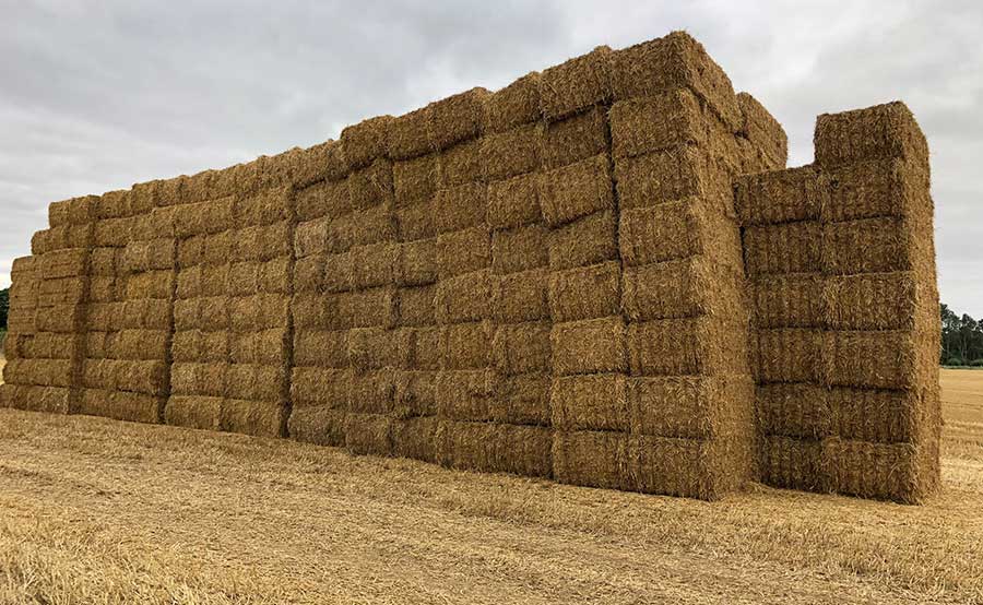 Stack of bales before the fire