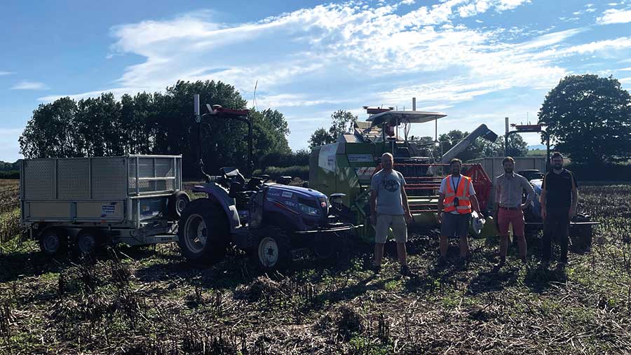 Tractor in field