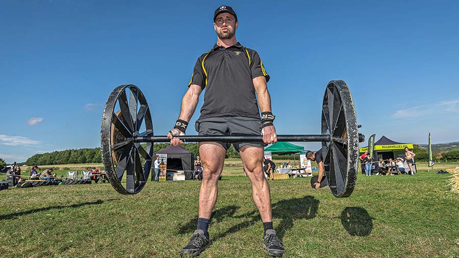 Eifion Roberts lifting weights