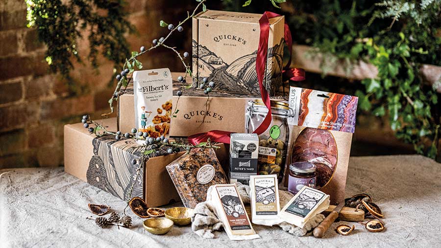 Promotional shot with cheeses displayed