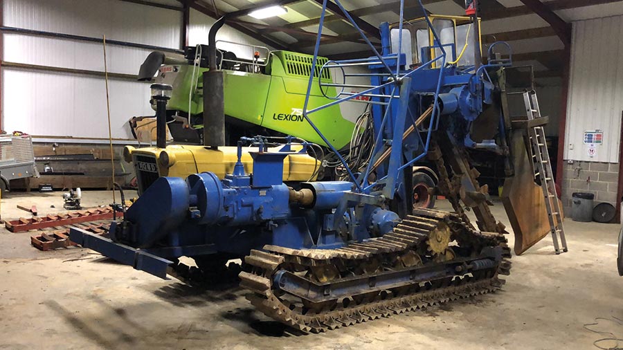 The second-hand 1979 Barth K140 trencher in shed