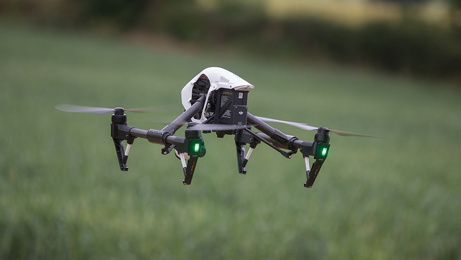 Drone above crop