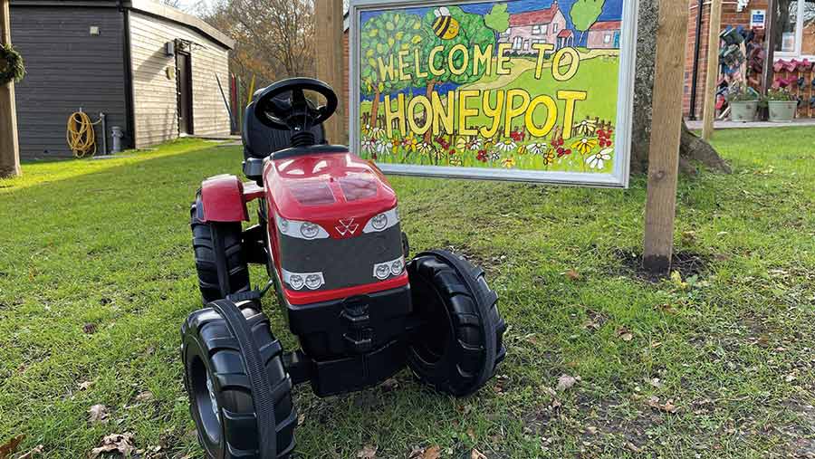 Toy tractor at Honeypot