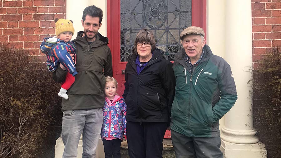 Ian Farrant with his daughters, Rosie and Sophie, and his mum and dad, Hazel and Jim© Ian Farrant