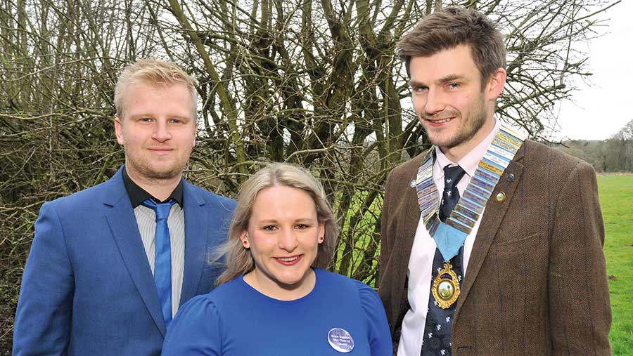 Edward Dungait (right) with Rosie Bennett and Drew Bailey © NFYFC