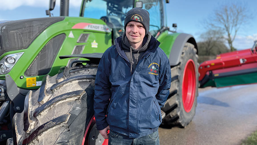 James Douthwaite with tractor