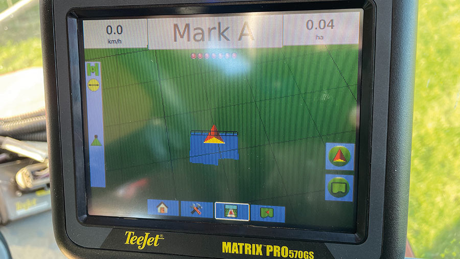 Teejet Matrix GPS screen